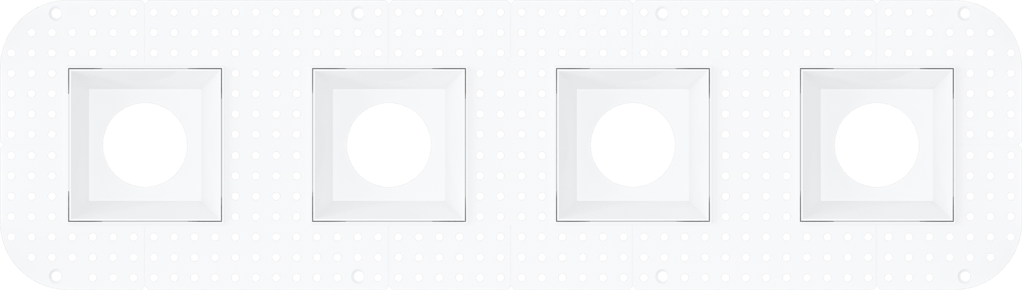 3.5 Inch Square Quadruple Head Trimless Kit