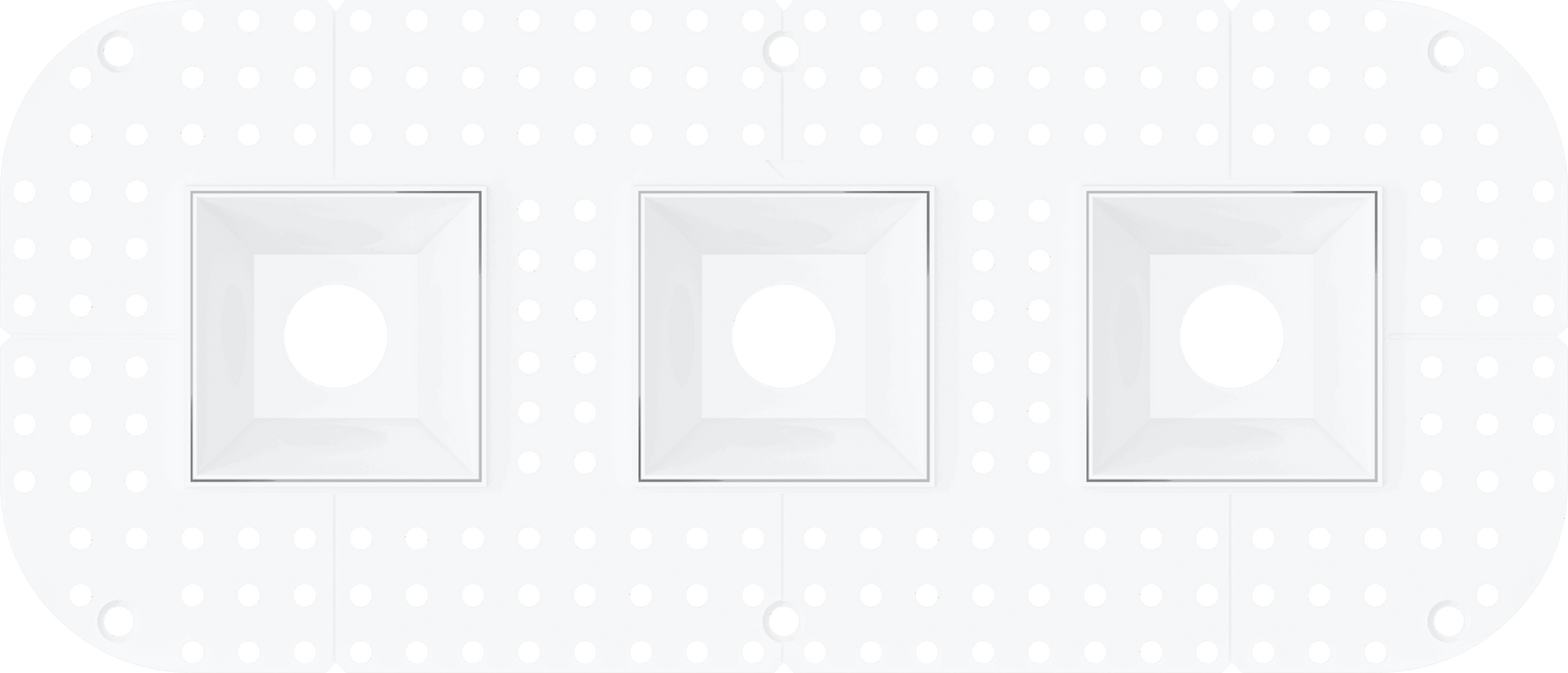 1 Inch Square Triple Head Trimless Kit