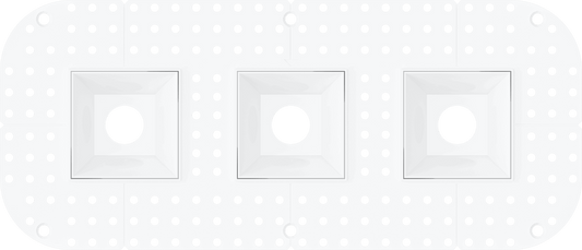 1 Inch Square Triple Head Trimless Kit