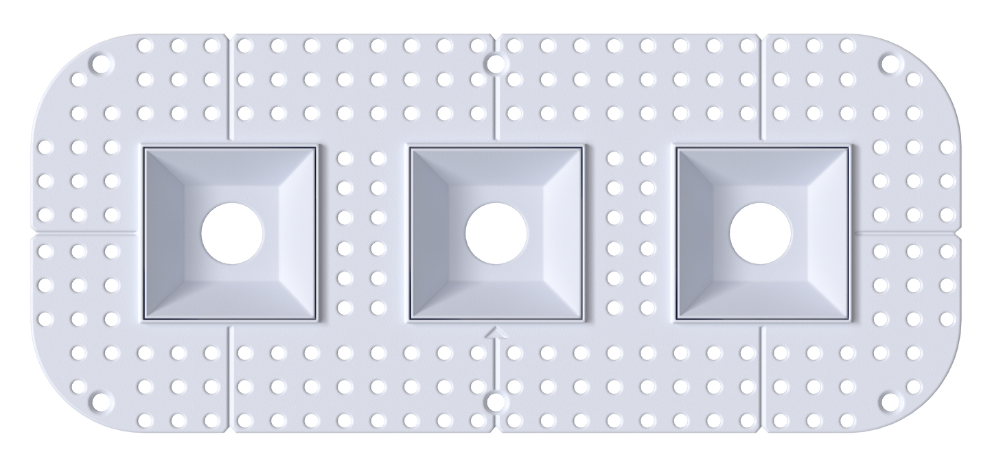 1 Inch Square Triple Head Trimless Kit