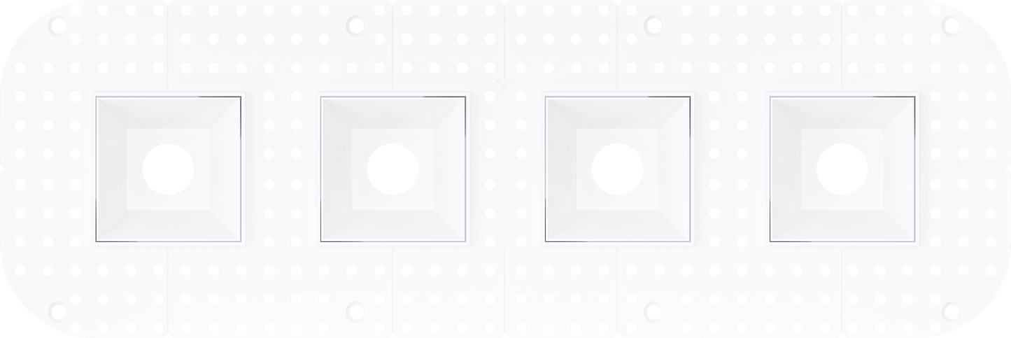 1 Inch Square Quadruple Head Trimless Kit