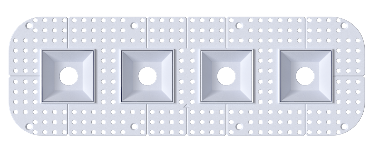 1 Inch Square Quadruple Head Trimless Kit