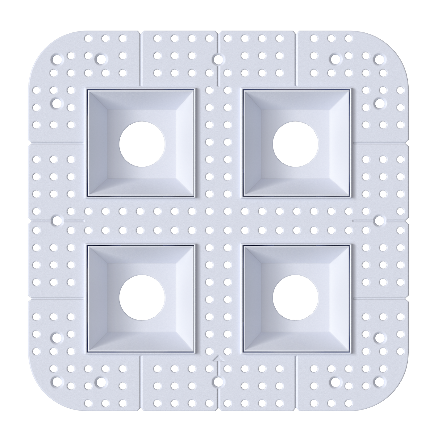 2 Inch Square Quadruple Head Trimless Square-Kit
