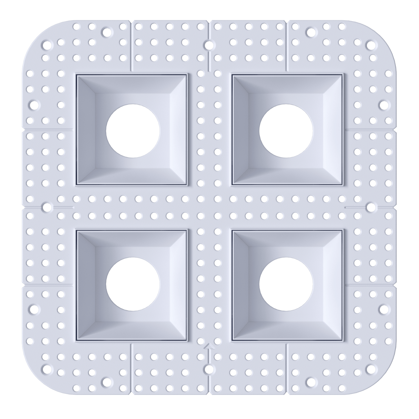 3 Inch Square Quadruple Head Trimless Square-Kit