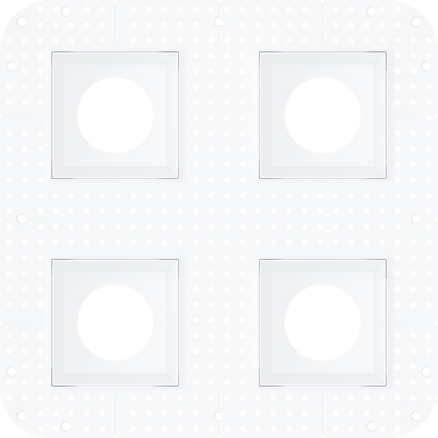 4 Inch Square Quadruple Head Trimless Square-Kit