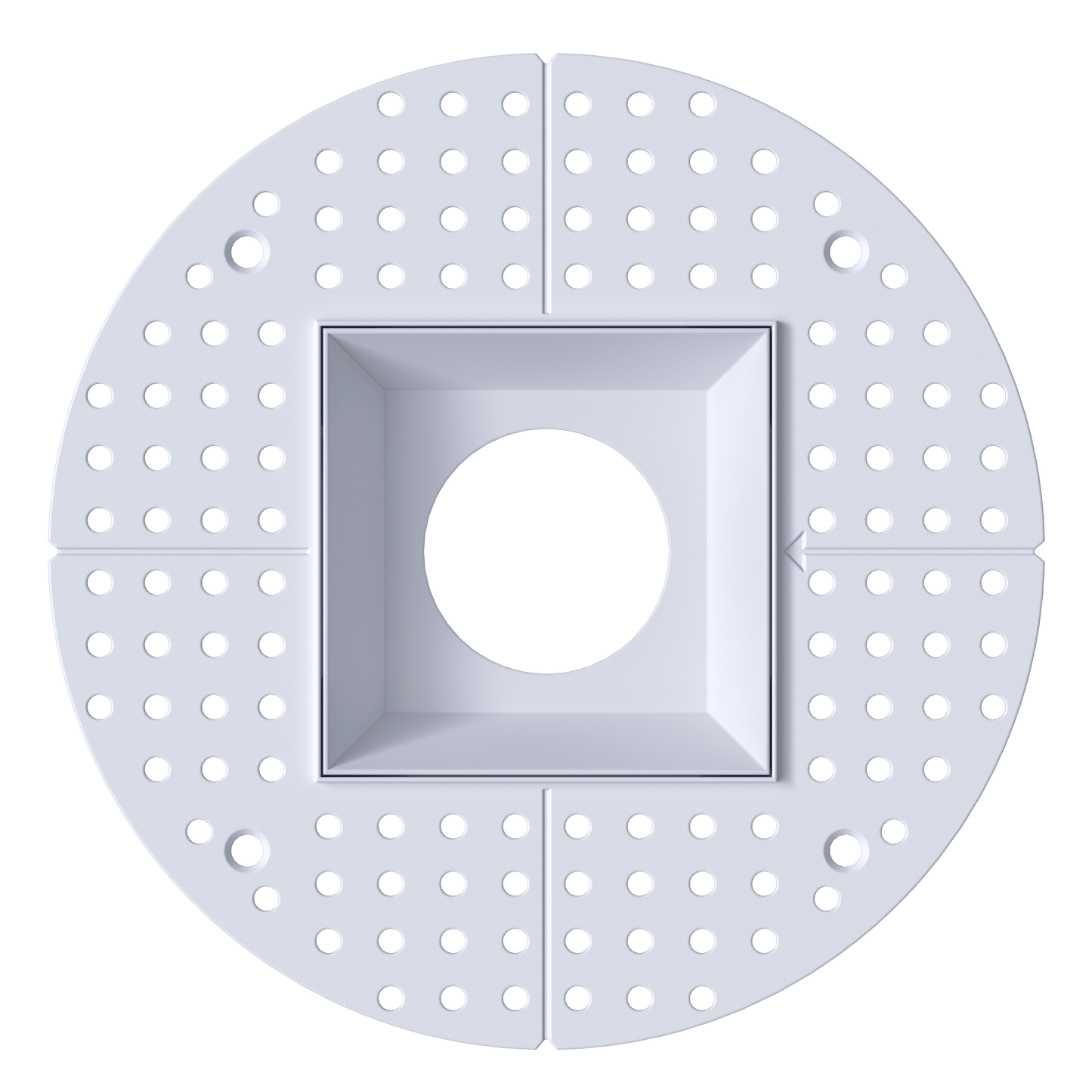 4 Inch White Square Trimless Kit