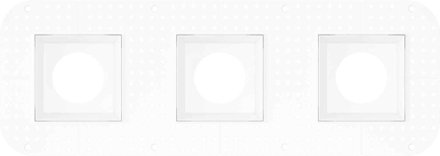 4 Inch Square Triple Head Trimless Kit