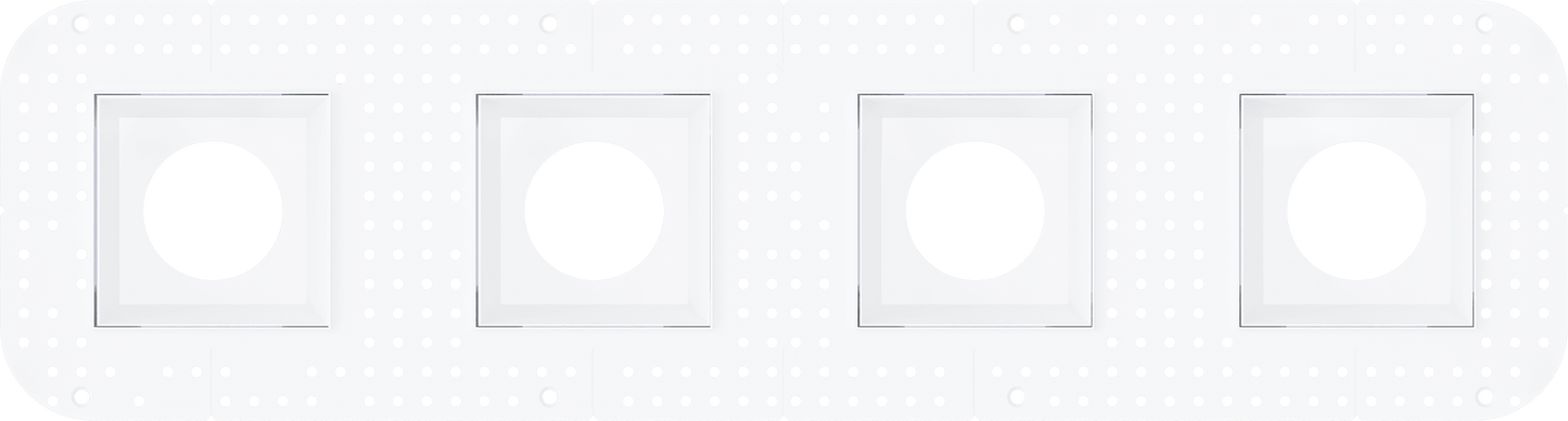 4 Inch Square Quadruple Head Trimless Kit