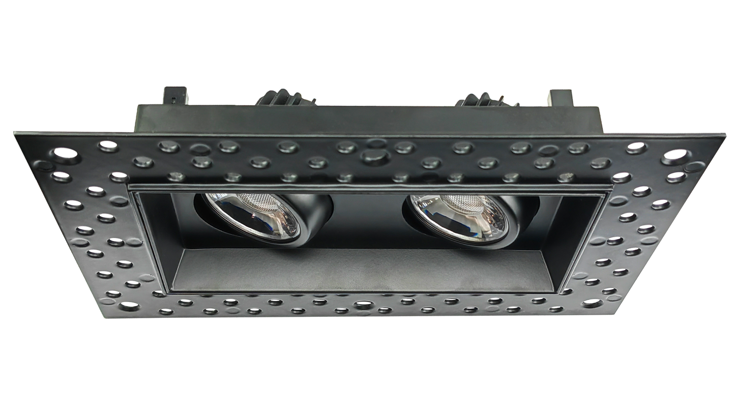 3" Double Head Trimless Regress Multiple Gimbal Black