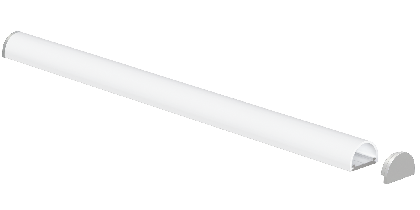 1/2" Aluminum Surface Mount Rounded Cover Channel