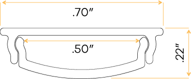1/2" Aluminum Surface Mount Flexible Channel