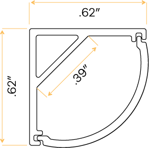 1/2" Aluminum Surface Mount Corner Channel