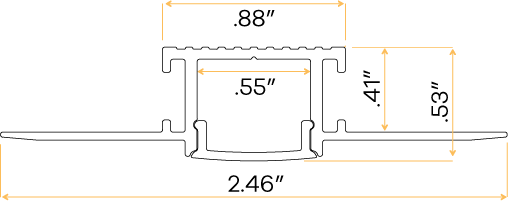 1/2" Aluminum Trimless Channel