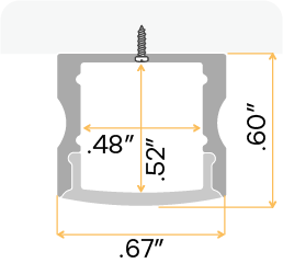 1/2" Deep Aluminum Surface Mount Channel