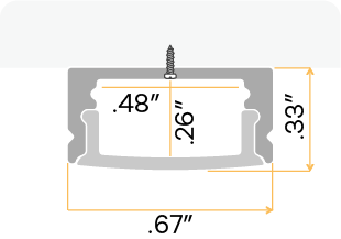 1/2" Aluminum Surface Mount Channel Black
