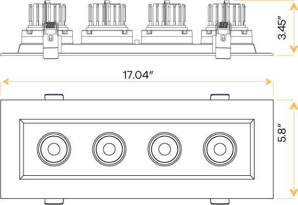 3.5” Four Head Regress Multiple Gimbal White