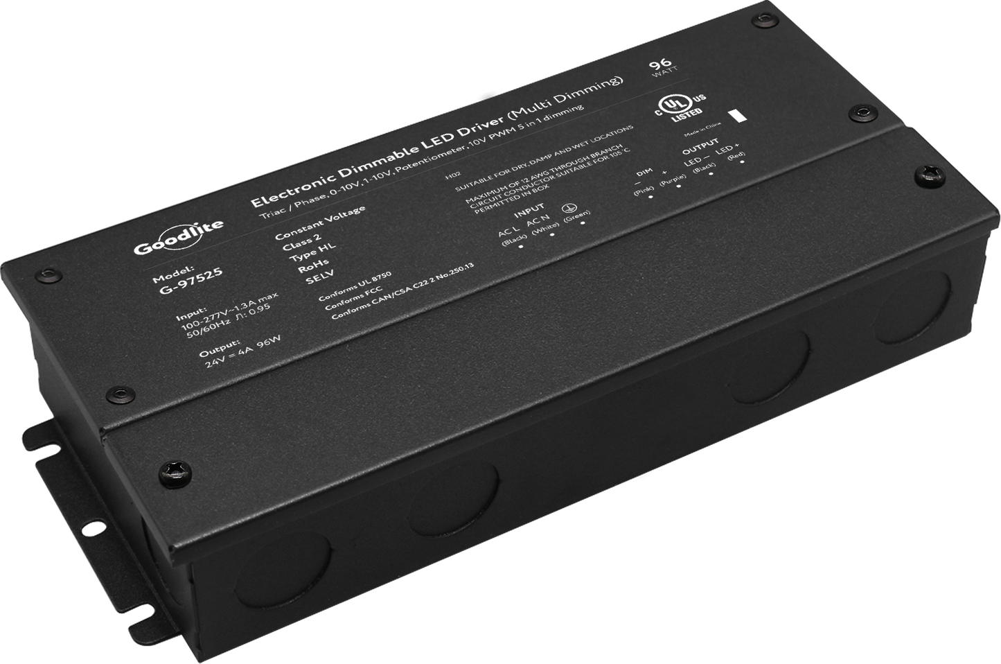 96W Electronic Led Driver 24V (Multi Dimming)