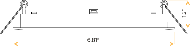 6" Square Flushed Baffle slim
