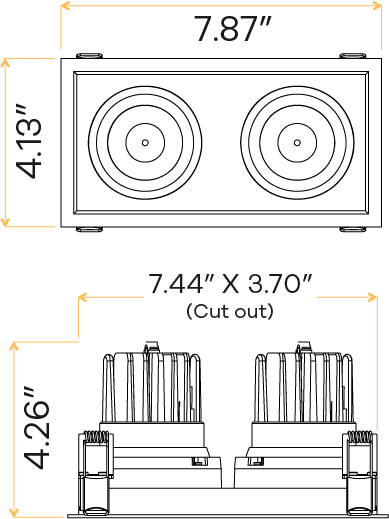 3.5” Double Head Multiple Regress Gimbal White