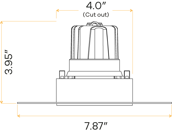 3.5” Trimless Single Head Multiple Regress Gimbal White