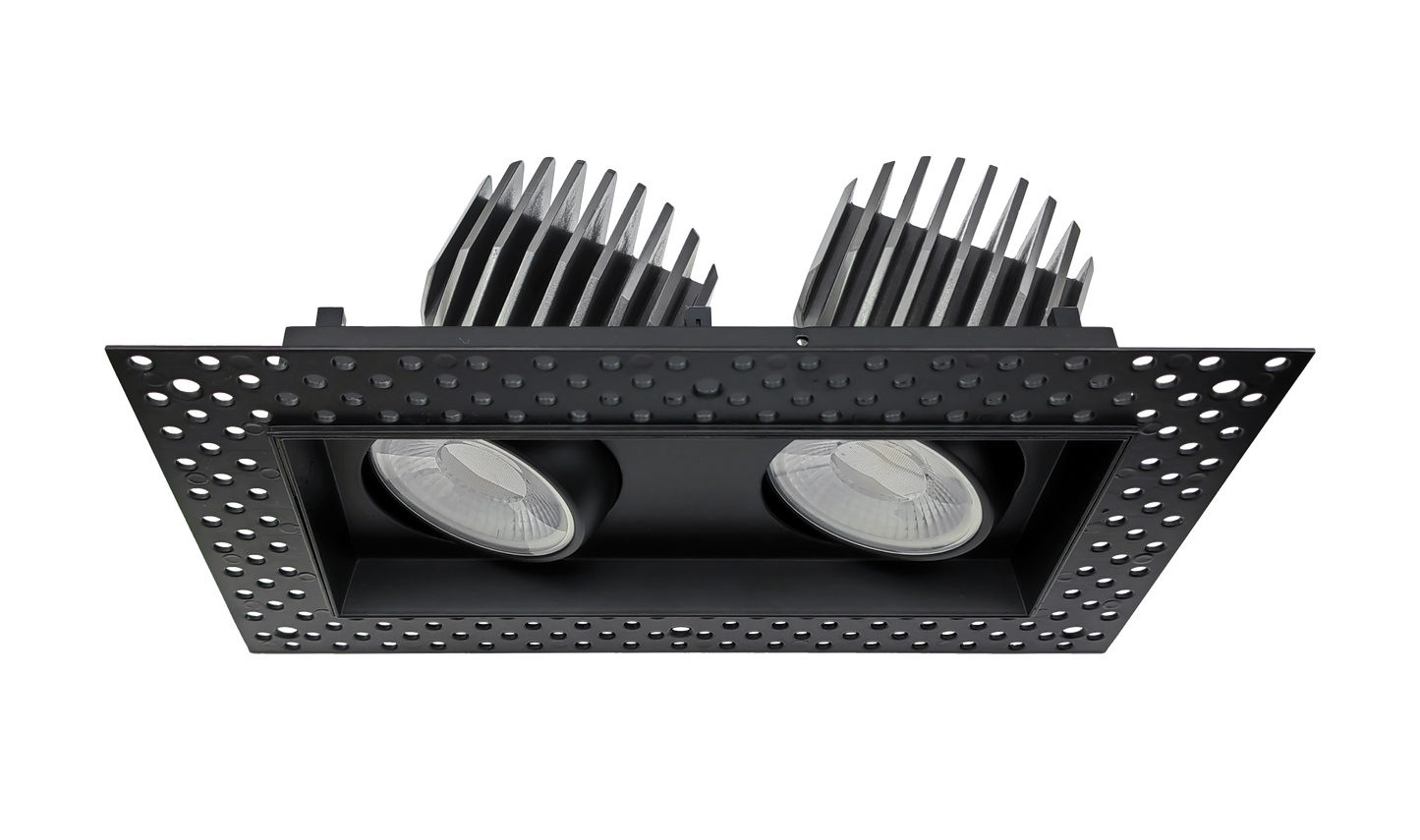 4" Double Head Trimless Regress Multiple Gimbal Black