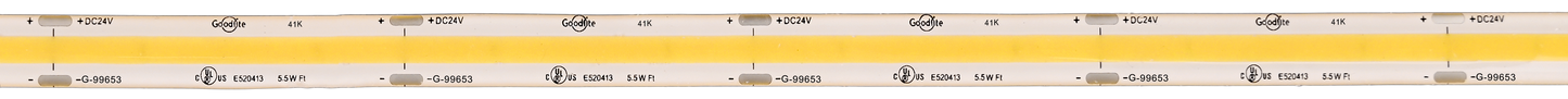 5.5W 24V IP65 Wet Rated COB Tape Light 32.80ft 4100k