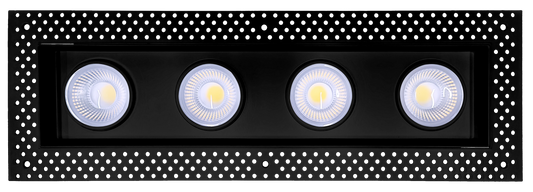 4" Four Head Trimless Regress Multiple Gimbal Black
