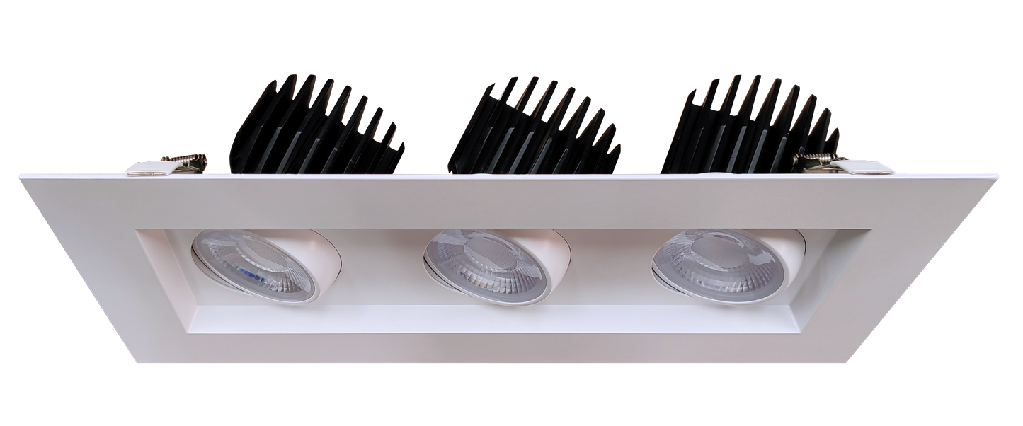 4” Triple Head Regress Multiple Gimbal White