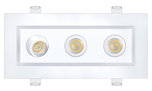 2” Triple Head Regress Multiple Gimbal White