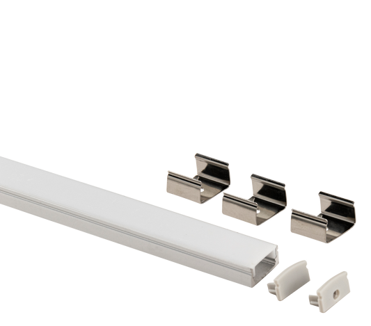 1/2" Aluminum Surface Mount Channel Silver
