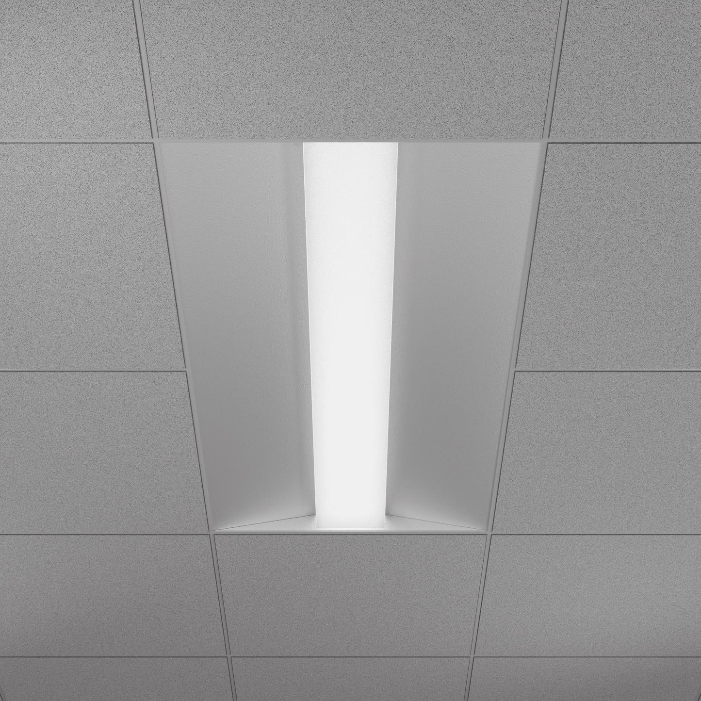 2X4 Square Center Basket Troffer + Em