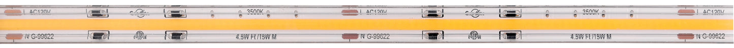 4.5W 120V Wet Rated COB Tape Light 3500K
