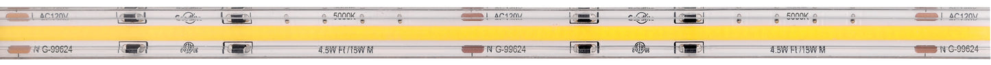 4.5W 120V Wet Rated COB Tape Light 5000K