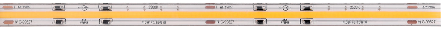 4.5W 120V Wet Rated COB Tape Light 100ft 3500K