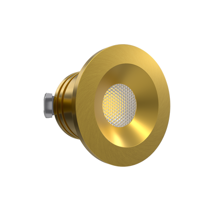 1 Inch Brushed Brass Puck Light 24V 30K