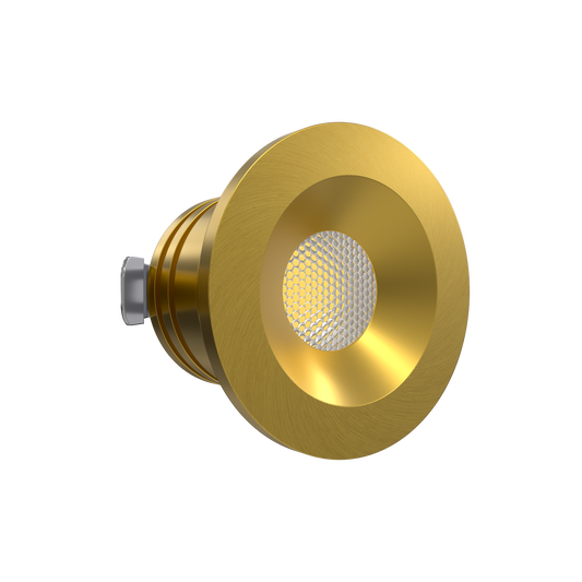 1 Inch Brushed Brass Puck Light 24V 22K