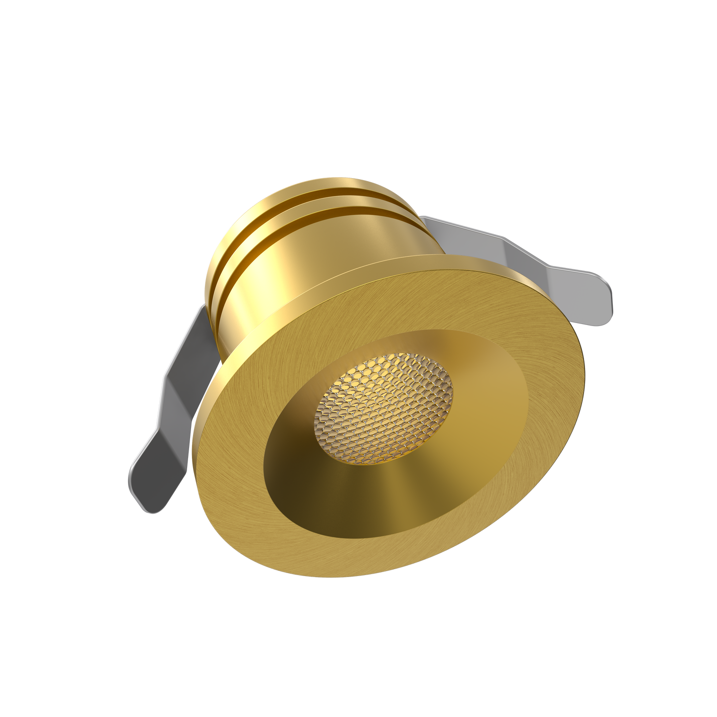 1 Inch Brushed Brass Puck Light 24V 30K