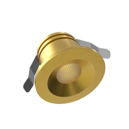 1 Inch Brushed Brass Puck Light 24V 30K