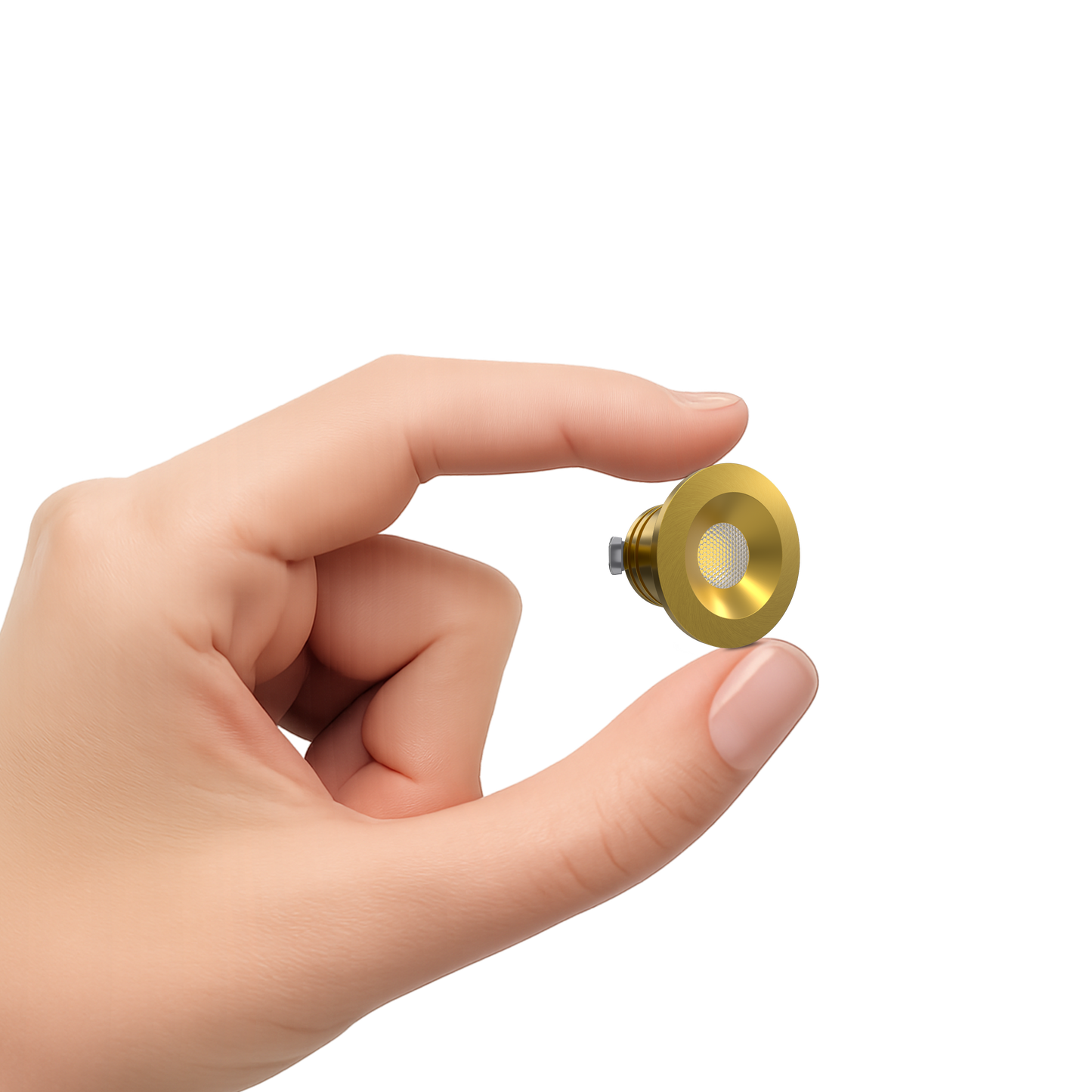 1 Inch Brushed Brass Puck Light 24V 30K