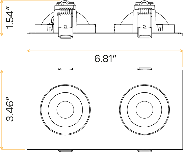 3" double head multiple floating gimbal White