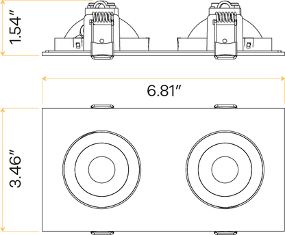 3" double head multiple floating gimbal White