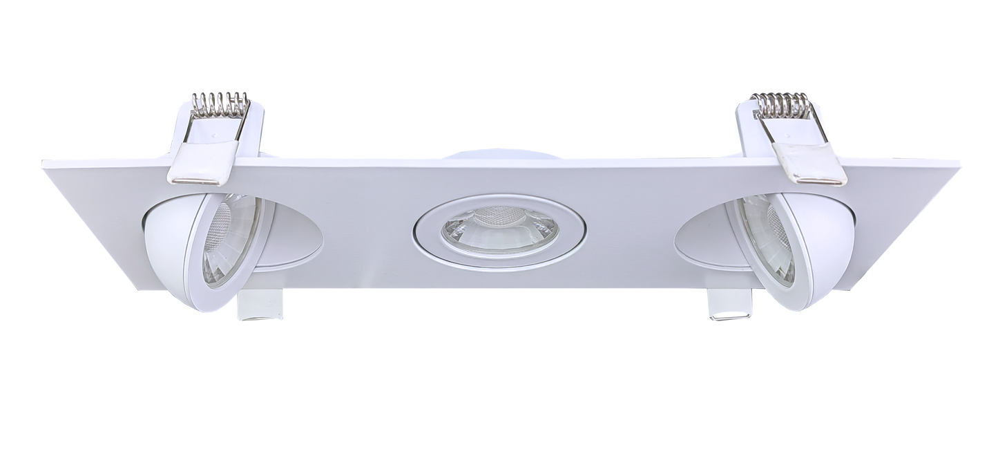 3" Triple head multiple floating gimbal White