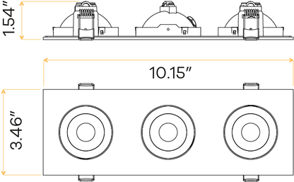 3" Triple head multiple floating gimbal White