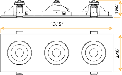 3" Triple head multiple floating gimbal White