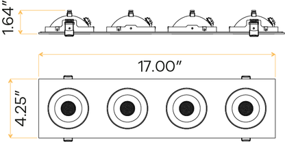 3.5" Four head multiple floating gimbal White