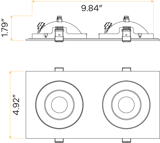 4" double head multiple floating gimbal White
