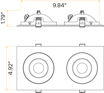 4" double head multiple floating gimbal White