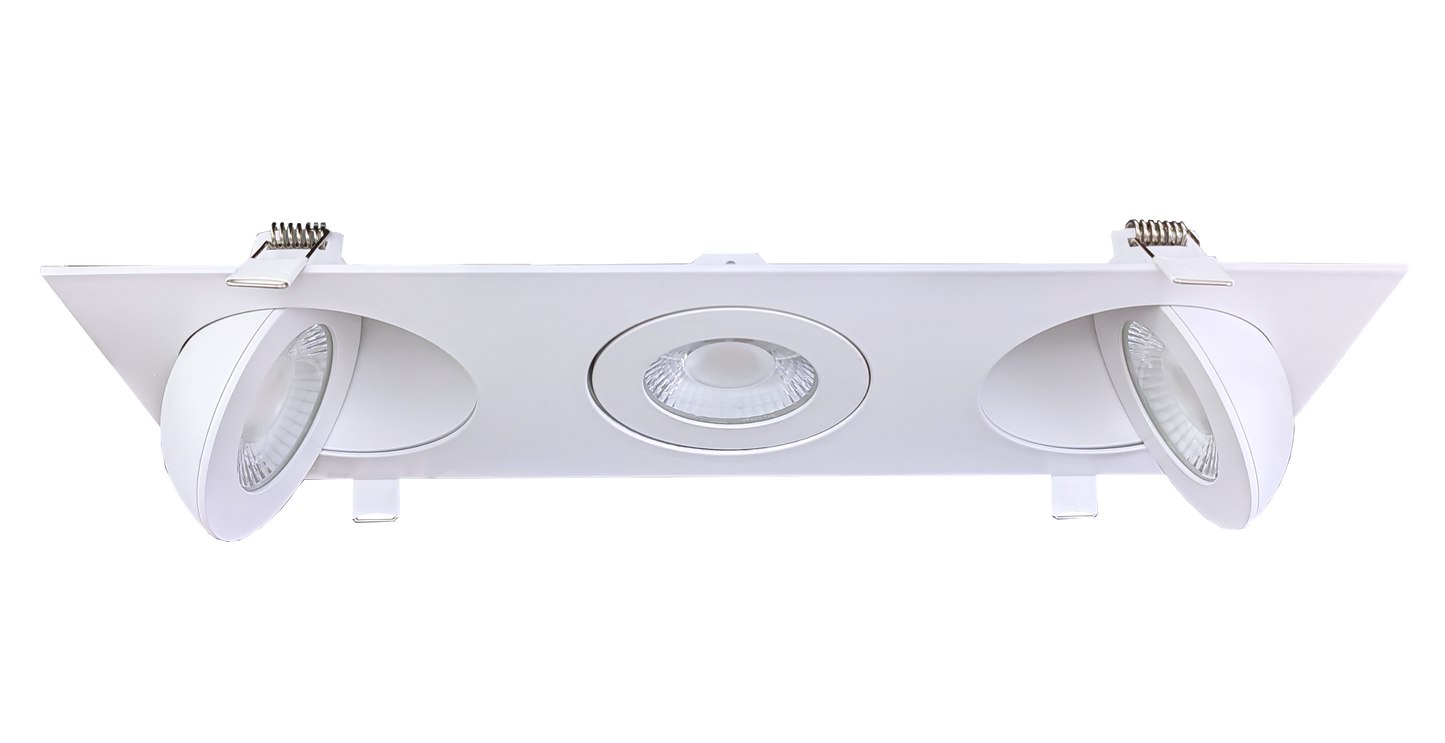 4" Triple head multiple floating gimbal White