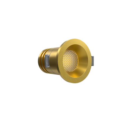 Mini Brushed Brass Puck Light 24V 35K