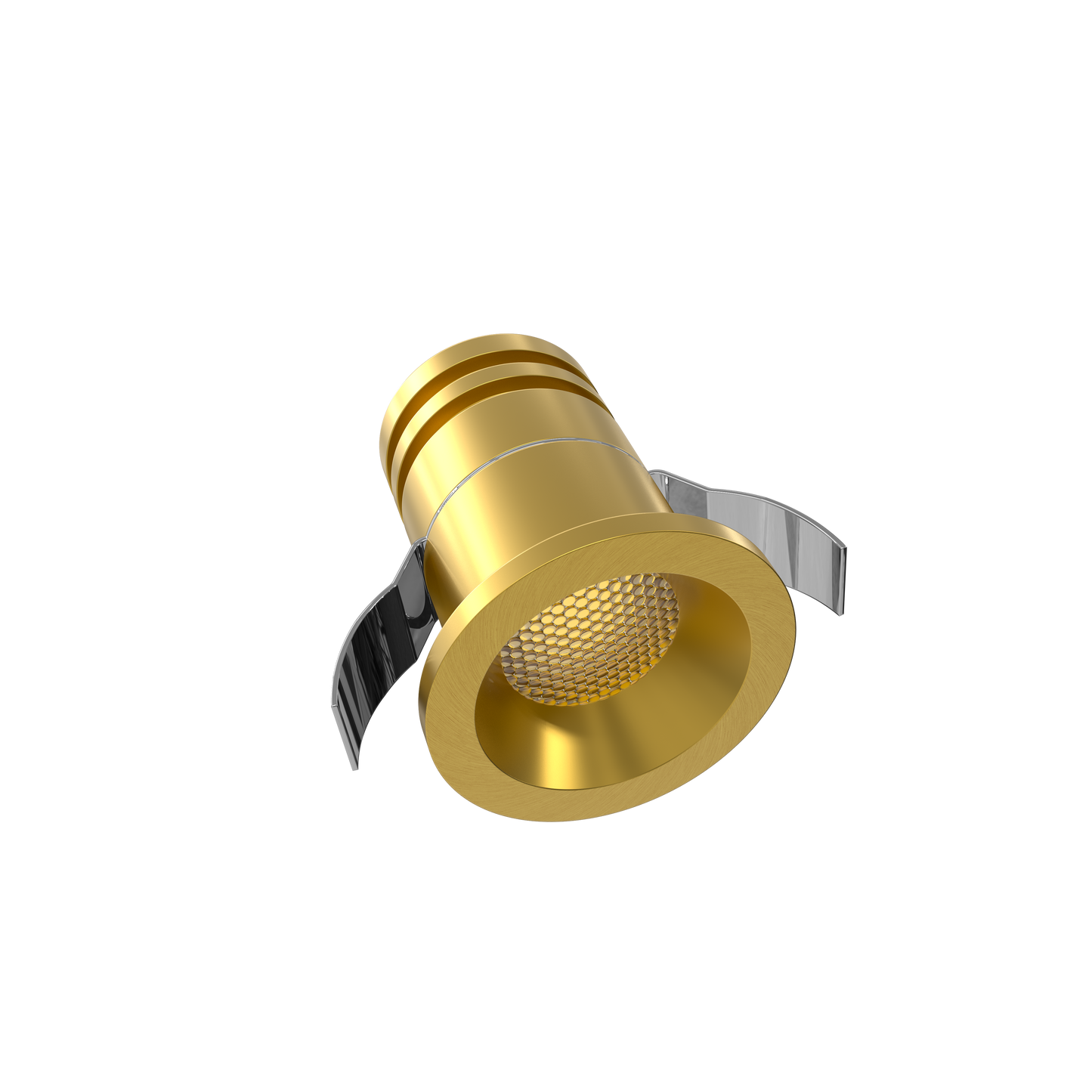 Mini Brushed Brass Puck Light 24V 35K